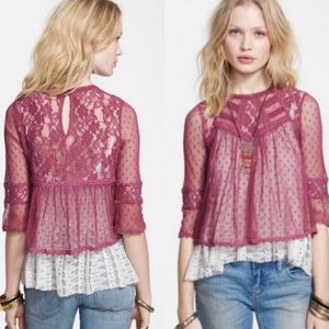 Free People Modern Romance Lace Blouse